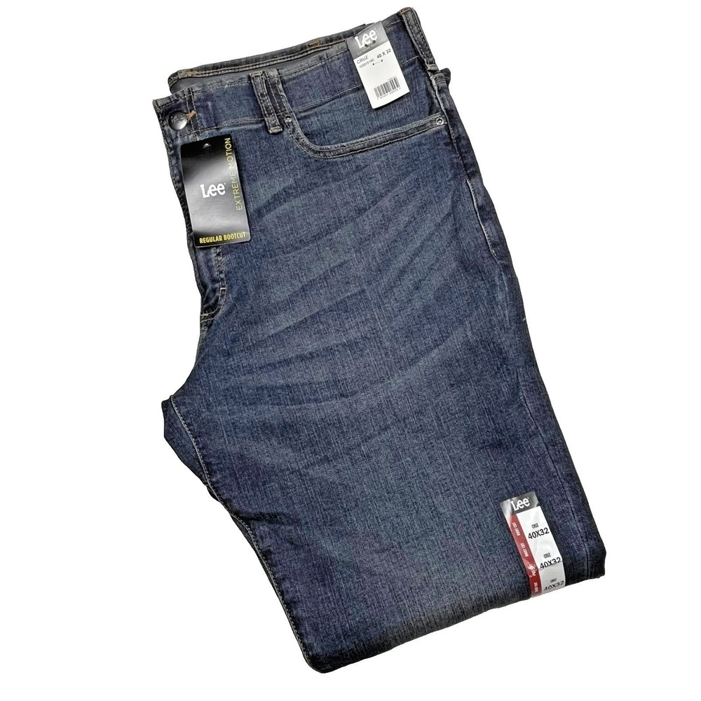 Lee Extreme Motion Jeans Mens 40x32 Blue Regular Bootcut Cruz Stretch Denim